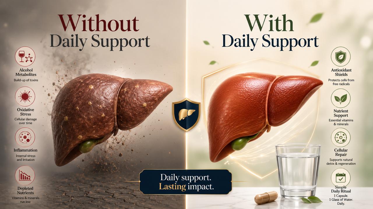 Without vs. with Daily Support liver support comparison